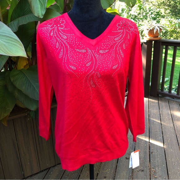 ♥️ Cathy Daniel’s Paisley Studded Sweater ♥️ - Picture 3 of 13